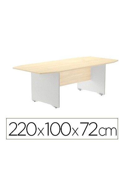Mesa de reunion rocada meeting 3003an02v24 estructura madera gris gris tablero gris220x100x74 cm