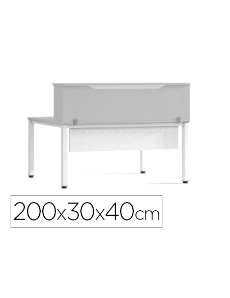 Mostrador de altillo rocada valido para mesas work metal executive 200x30x40 cm acabado an02 gris/gris
