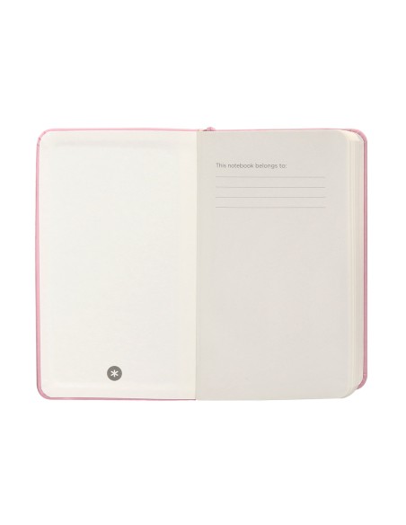 Cuaderno con gomilla antartik notes tapa dura a6 hojas rayas rosa pastel 100 hojas 80 gr fsc