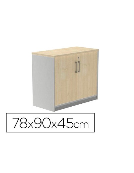 Armario rocada con dos puertas y un estante serie store 78x90x45 cm acabado gris/gris