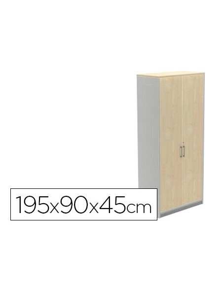 Armario rocada con cuatro estantes y dos puertas serie store 195x90x45 cm acabado an02 gris/gris