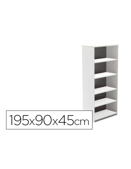 Armario rocada con cuatro estantes serie store 195x90x45 cm acabado blanco/blanco