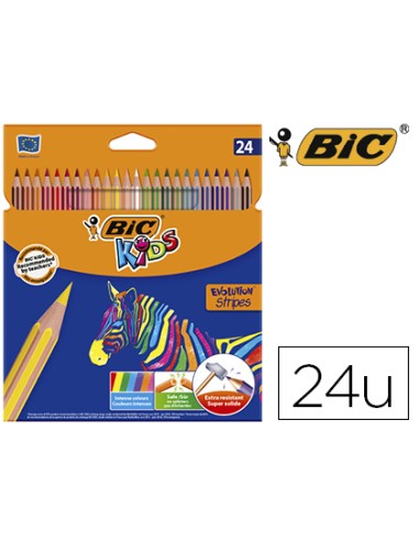 Lapices de colores bic evolution stripes caja...