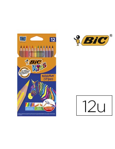 Lapices de colores bic evolution stripes caja...