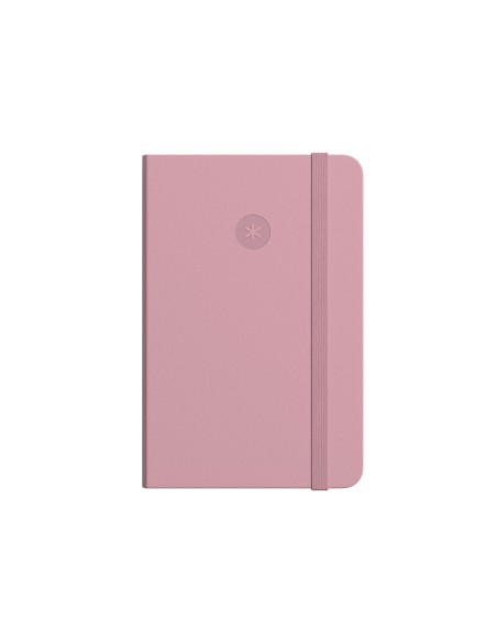 Cuaderno con gomilla antartik notes tapa dura a5 hojas rayas rosa pastel 100 hojas 80 gr fsc
