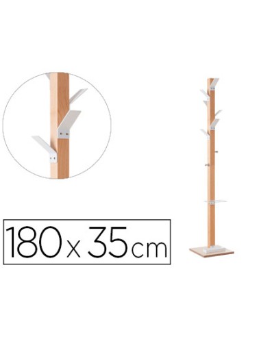 Perchero madera paperflow haya 8 colgadores con...