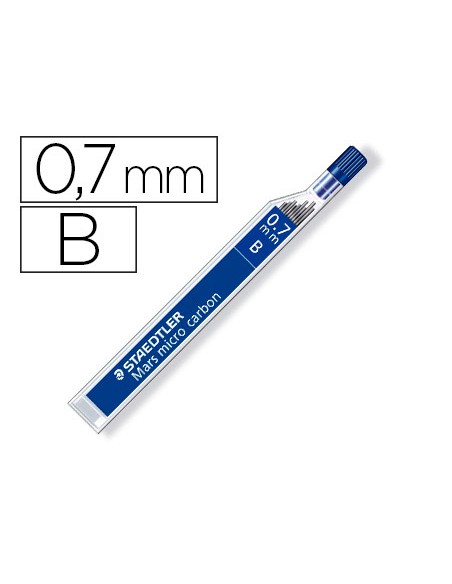Minas staedtler mars micro grafito 0,7 mm b tubo con 12 unidades