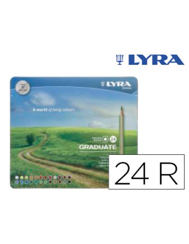 Lapices de colores lyra graduate caja metalica...