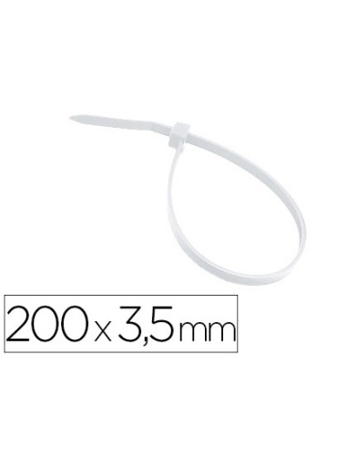 Brida 3m para interior blanca 200x3,5 mm bolsa...