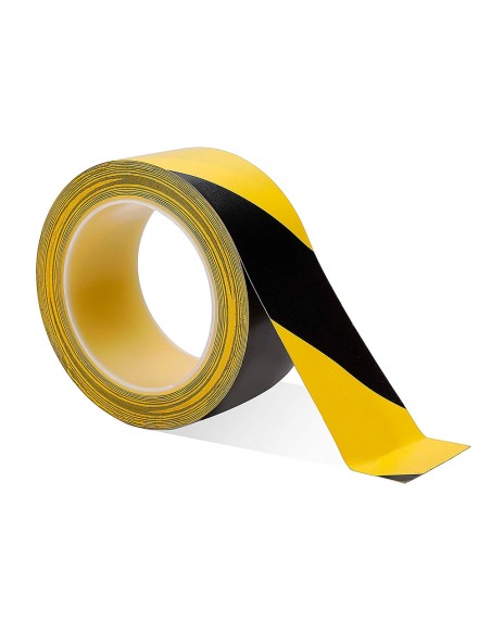 Cinta adhesiva tesa de seguridad amarilla y negra polipropileno 66 m x 50 mm