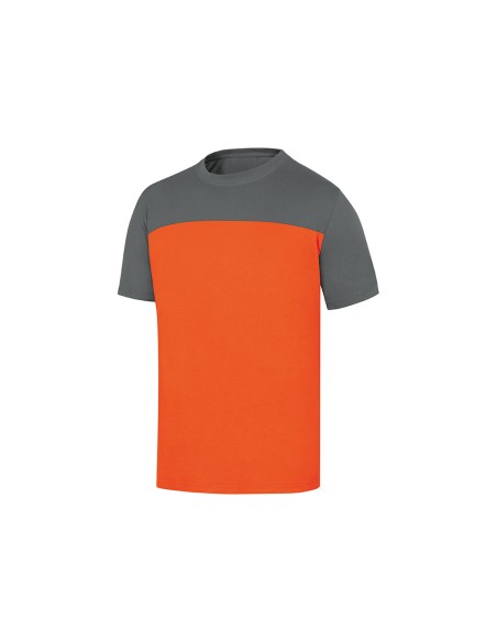 Camiseta de algodon deltaplus color gris/naranja talla 3xl