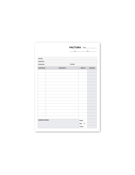 Talonario liderpapel facturas cuarto original y 2 copias t316 con i.g.i.c.
