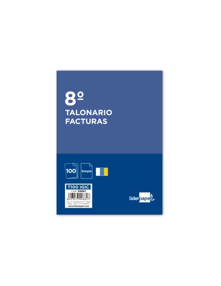 Talonario liderpapel facturas 8º original t100 con i.g.i.c.