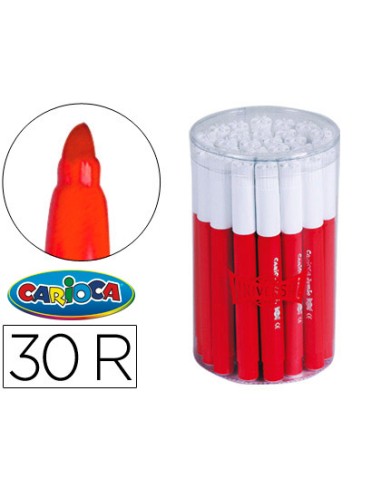 Rotulador carioca jumbo rojo punta gruesa bote...