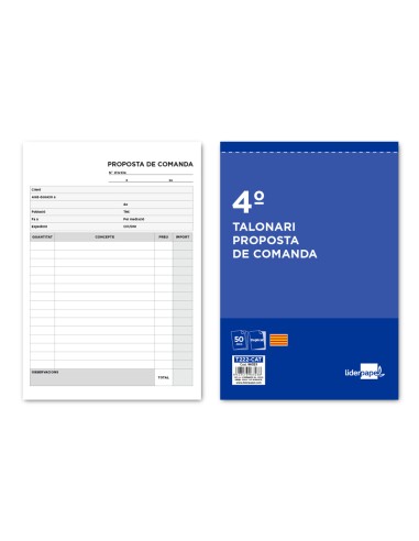 Talonario liderpapel pedidos cuarto original y...