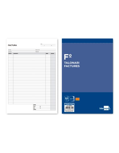Talonario liderpapel facturas folio original y...