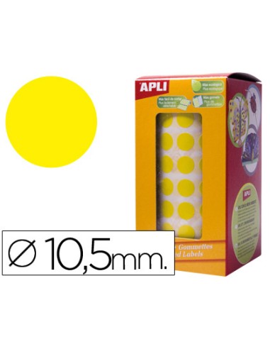 Gomets autoadhesivos circulares 10,5mm amarillo...