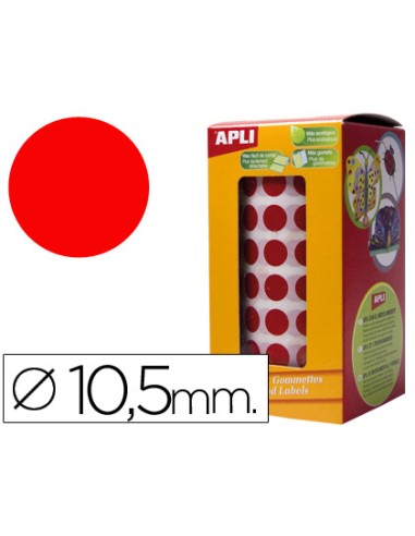 Gomets autoadhesivos circulares 10,5 mm rojo...