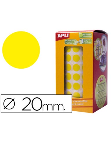 Gomets autoadhesivos circulares 20 mm amarillo...