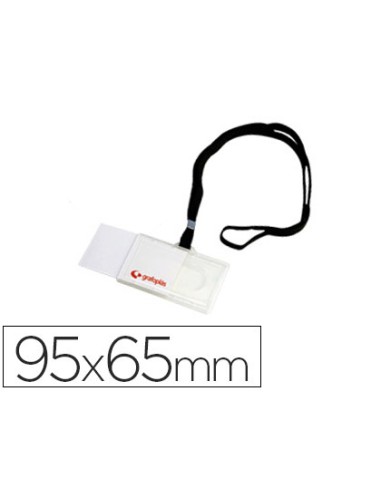 Identificador con cordon plano negro grafoplas...