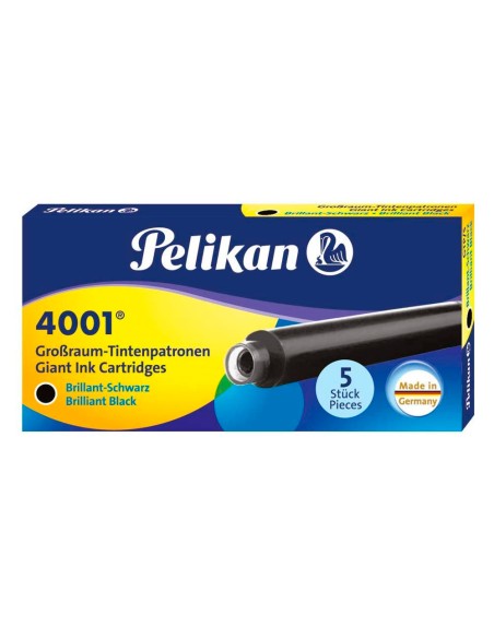 Tinta estilografica pelikan gtp/5 negro caja de 5 cartuchos