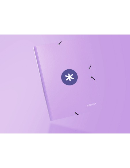 Carpeta antartik gomas a4 3 solapas carton forrado color lavanda