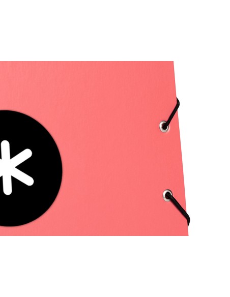 Carpeta antartik gomas a4 3 solapas carton forrado color coral