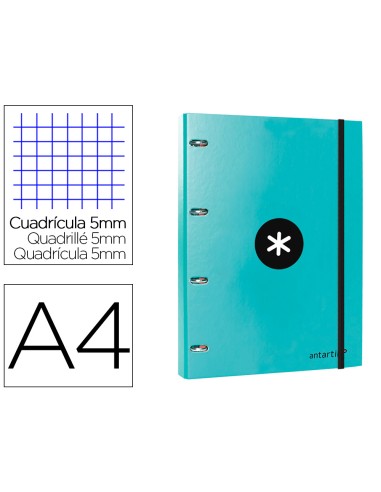 Carpeta con recambio antartik a4 cuadro 5mm...