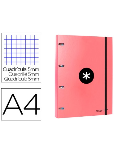 Carpeta con recambio antartik a4 cuadro 5mm...