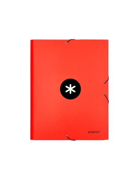Carpeta antartik gomas a4 3 solapas carton forrado color roja