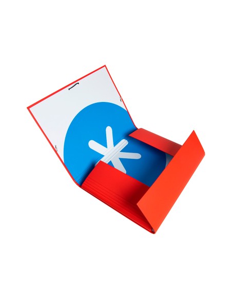 Carpeta antartik gomas a4 3 solapas carton forrado color roja