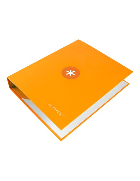 Carpeta 4 anillas 40 mm mixtas antartik a4 forrada color mostaza