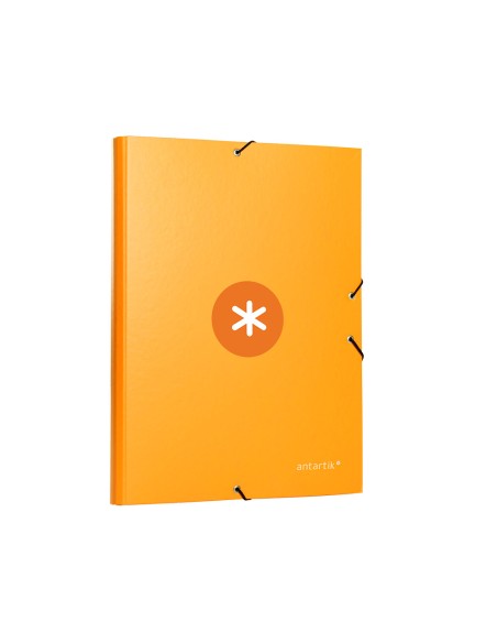 Carpeta antartik gomas a4 3 solapas carton forrado color mostaza