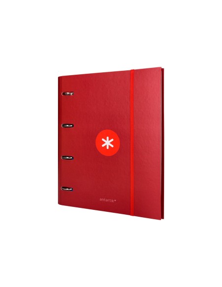 Carpeta con recambio antartik a4 cuadro 5mm forrada 4 anillas 40mm redondas con solapa color frambuesa
