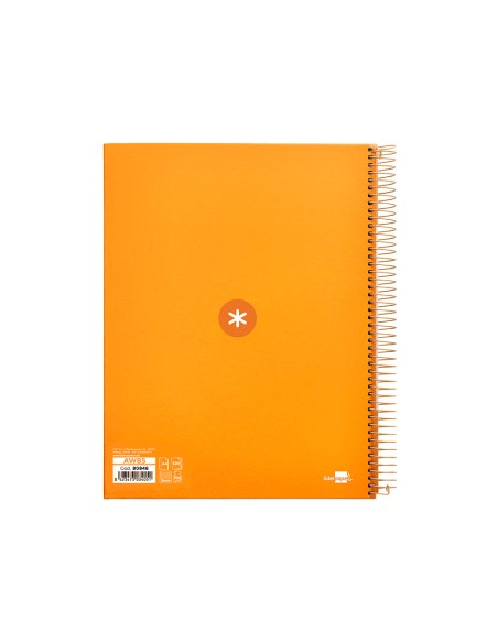 Cuaderno espiral a4 micro antartik tapa forrada 120h 90 gr cuadro 5mm 5 bandas 4 taladros color mostaza