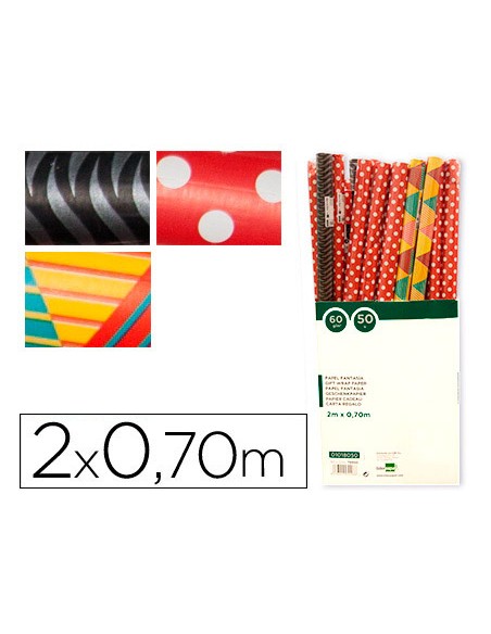Papel fantasia todo año rollo de 2x0,70 mt papel 60 gr modelos surtidos