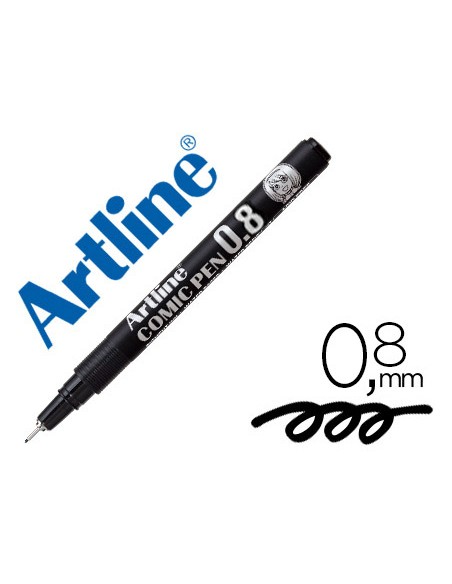 Rotulador artline calibrado micrometrico negro comic pen ek-288 punta poliacetal 0,8 mm resistente al agua