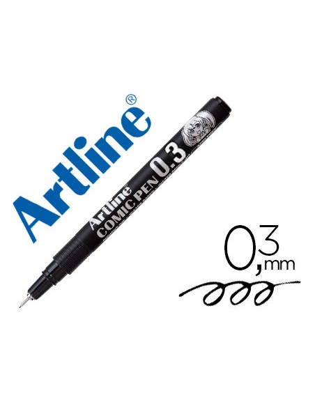 Rotulador artline calibrado micrometrico negro comic pen ek-283 punta poliacetal 0,3 mm resistente al agua