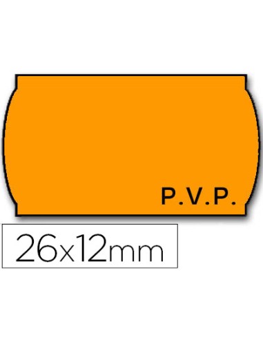 Etiquetas meto onduladas 26x12 mm pvp naranja...