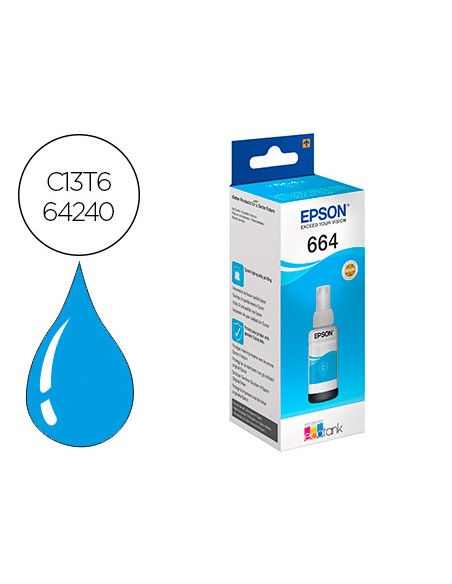 Tinta epson t6642 et2500/2550/ /14000/l475/565/575/4500 cian botella 70 ml 6.500 pag