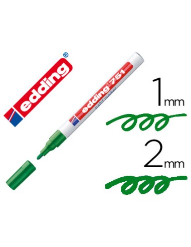 Rotulador edding punta fibra 751 verde punta...