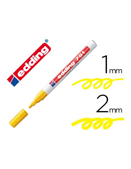 Rotulador edding punta fibra 751 amarillo punta redonda 1-2 mm