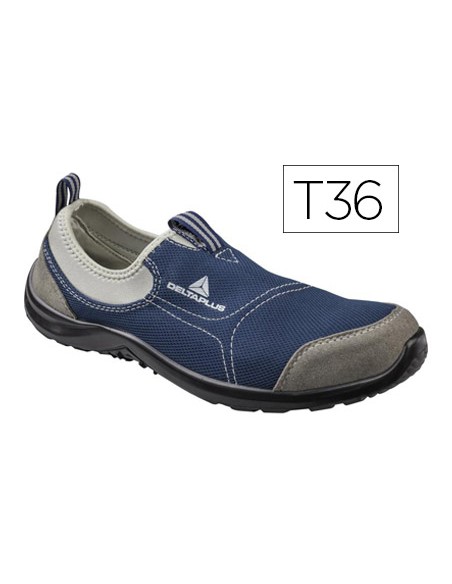 Zapatos de seguridad deltaplus de poliester y algodon con plantilla y puntera - color azul marino talla 36
