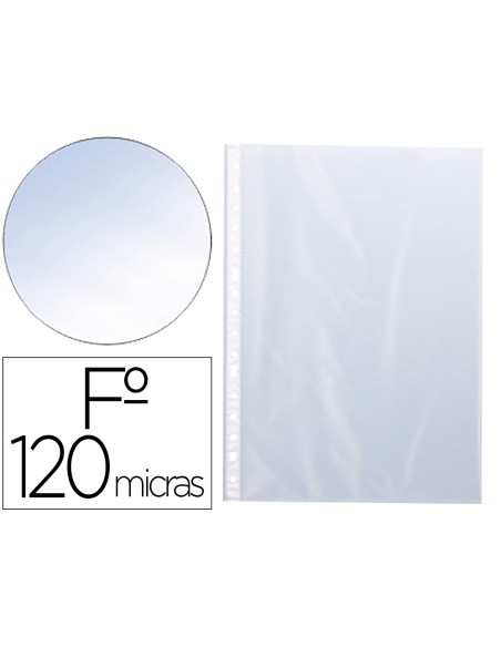 Funda multitaladro q-connect folio 120 mc cristal bolsa de 10 unidades