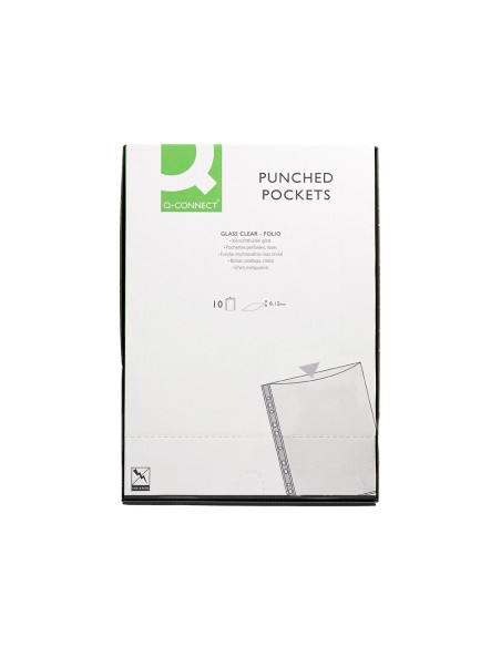 Funda multitaladro q-connect folio 120 mc cristal bolsa de 10 unidades