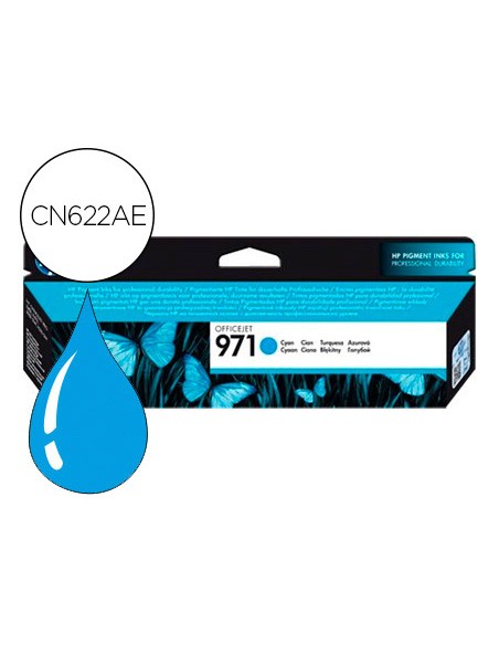 Ink-jet hp 971 officejet pro x 451 / 476 / 551 / 576 cian 2.500 pag