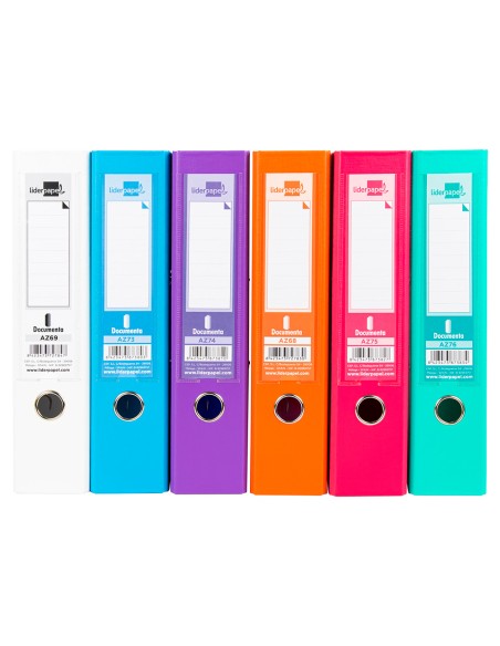 Archivador de palanca liderpapel a4 documenta forrado pvc con rado lomo 75 mm colores surtidos trending
