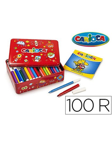 Rotulador carioca color kit caja metalica de...