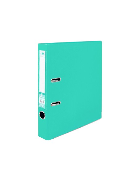 Archivador de palanca liderpapel a4 documenta forrado pvc con rado lomo 52 mm verde claro compresor