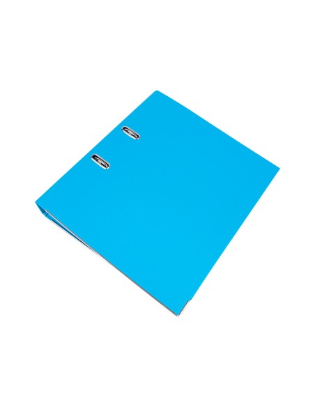 Archivador de palanca liderpapel a4 documenta forrado pvc con rado lomo 52 mm celeste compresor metalico